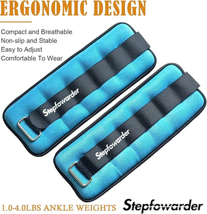 1-4 Lbs Ankle Weights Pair Set with Adjustable