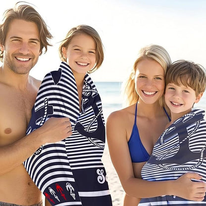 JML Personalized Beach Towel with Name, Custom Anchor Beach Towel, Customized Microfiber Pool Towel, Quick Dry & Absorbent Swim Towel for Adult,Anniversary, Birthday, Summer Holiday,Vacation