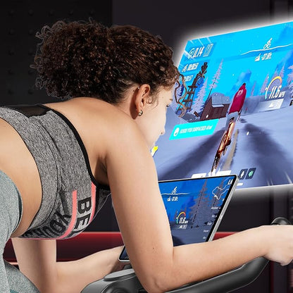 DeerRun Exercise Bike, Indoor Cycling Bike Brake Pad/Adjustable Magnetic Stationary Bike with App, Low Noise Workout Bike for Home Cardio 300lbs Weight Capacity with Pad Mount & LCD Monitor