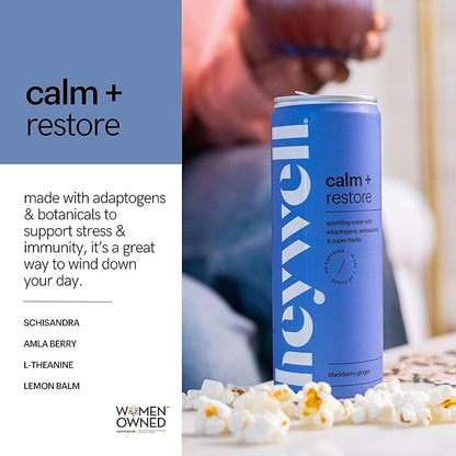 Heywell Sparkling Adaptogenic, Calm Variety Pack, 12 Fluid Ounce (Pack of 12) - Organic, Non GMO, Vegan, Gluten Free, Dairy Free