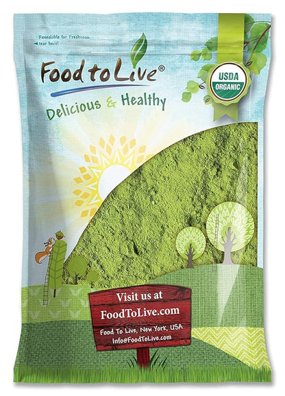 Food to Live Organic Moringa Leaf Powder, 4 Pounds - Non-GMO, Kosher, Raw, Vegan, Bulk, Ground Moringa Oleifera Leaf, Sun-Dried, Great for Drinks, Teas and Smoothies
