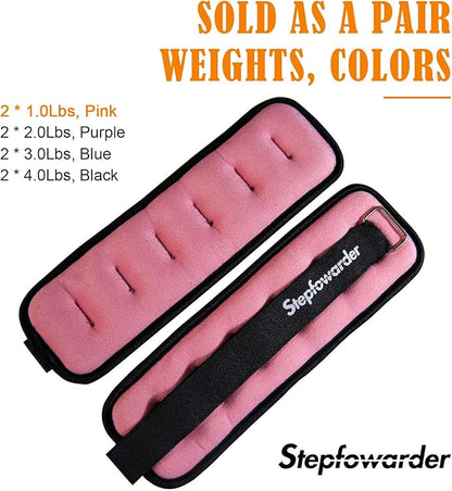 1-4 Lbs Ankle Weights Pair Set with Adjustable