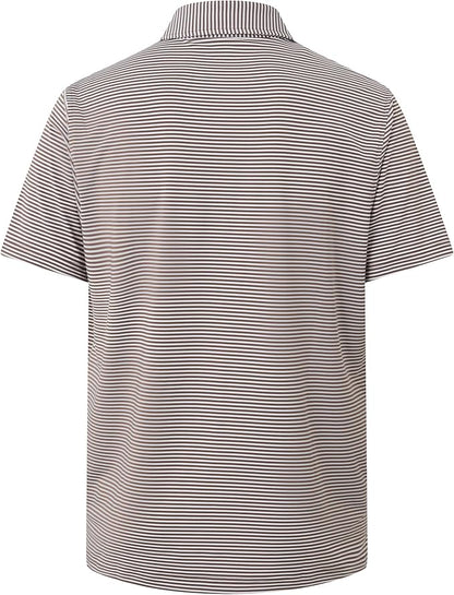 Golf Shirts for Men - Moisture Wicking Short Sleeve Performance Sport Casual Striped Collared Mens Polo Shirt