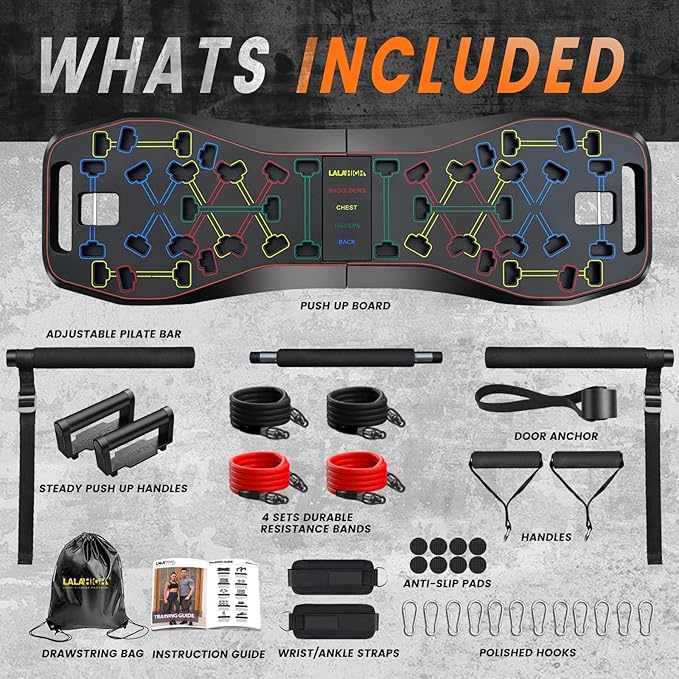 LALAHIGH Home Workout Equiptment: Portable Exercise Push Up Board 20 Fitness