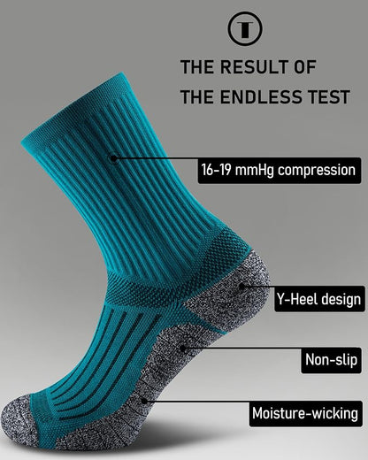 Elite Cushioned Compression Mid-crew Socks 4-Pack for Youth Women Men