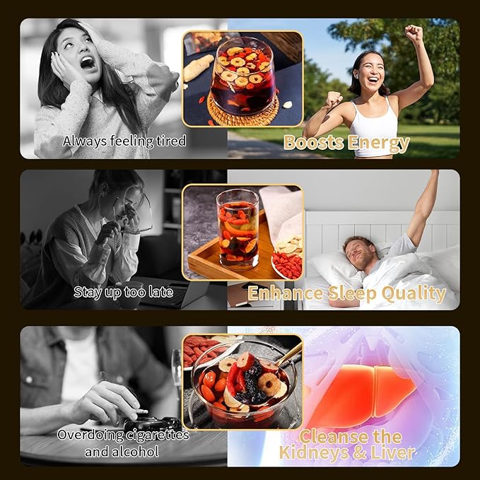 Fangkic Kidney Tea Formula Ginseng Six Treasure, (240g/1Box) Ginseng Five Treasure Aid Root Men's Kidney Cleanse Detox Tea, 7 Precious Organic Ingredient Formula, Chinese Herbal