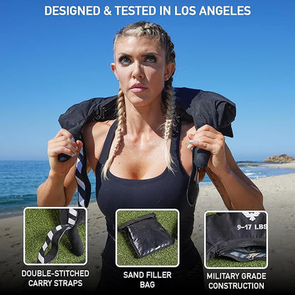 Elite Sports Bulgarian Canvas Bag, Fitness Canvas MMA Gym Cross Workout Training Sandbag 17, 25, 33, 45 lbs (UNFILLED)