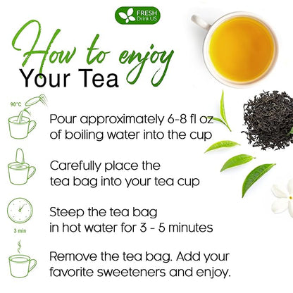 FreshDrinkUS, Premium 120 Green Tea Bags, 100% Natural & Pure from Green Tea. Green Herbal Tea. Made with Natural Material Tea Bags. No Sugar, No Gluten, Vegan