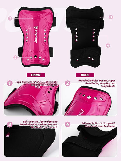 Kids Soccer Shin Guards and Socks Toddler Soccer Shin Pads Protective Defender Gear for 3-15 Years Old Youth Boys Girls