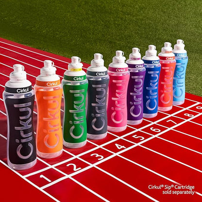 Cirkul 22oz. Purple Plastic Grip Squeeze Water Bottle & Sport Lid, BPA-Free, Non-Slip Design for Gym, Biking & Sports