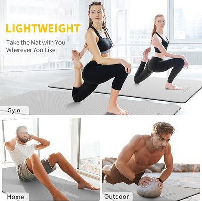 CAMBIVO Extra Wide Yoga Mat for Women and Men (72"/84"x 32"x 1/4") TPE Workout Mat, Non-slip Large Exercise Fitness Mat for Yoga, Pilates, Workout