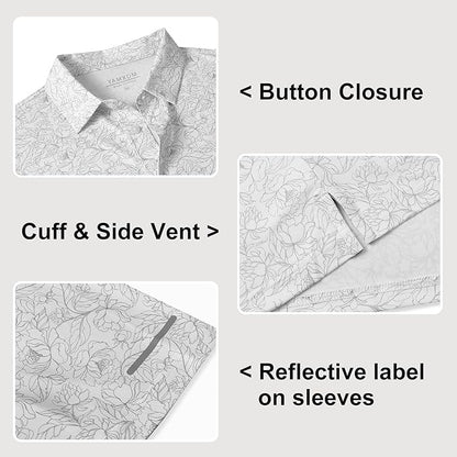 Golf Shirts for Men - Moisture Wicking Short Sleeve Performance Sport Casual Striped Collared Mens Polo Shirt