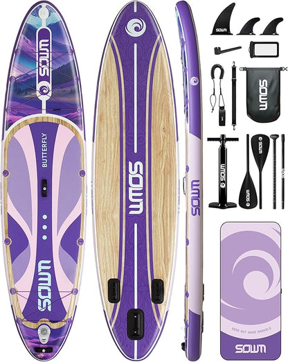 Inflatable Paddle Boards 11'x33'', Stand Up SUP Paddle Board Inflatable for Adults Youth, Extre Wide & Non-Slip Sup of All Skill Levels