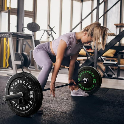 GIKPAL 2-Inch Bumper Plates High Bounce - Rubber Olympic Weight Plates Set for Home Gym, Barbell Plates for Weight Lifting Strength Training,