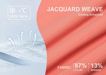 Esabel.C Jacquard Golf Shirts for Men Moisture Wicking Short Sleeve Performance Dry Fit Active Mens Polo Shirts