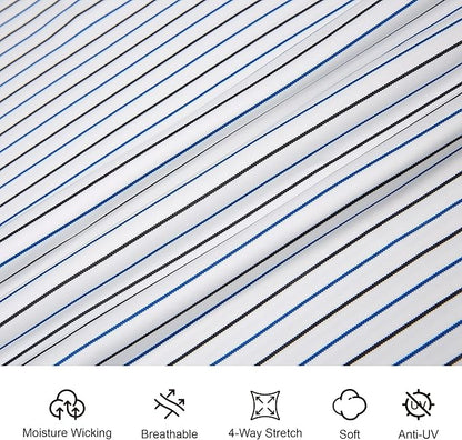 Esabel.C Jacquard Golf Shirts for Men Moisture Wicking Short Sleeve Performance Dry Fit Active Mens Polo Shirts