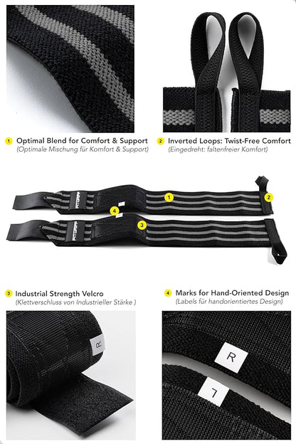 Fitgriff® Lifting Straps & Wrist Wraps (Bundle) Superior Support for Weightlifting & Gym Workouts - for Men and Women