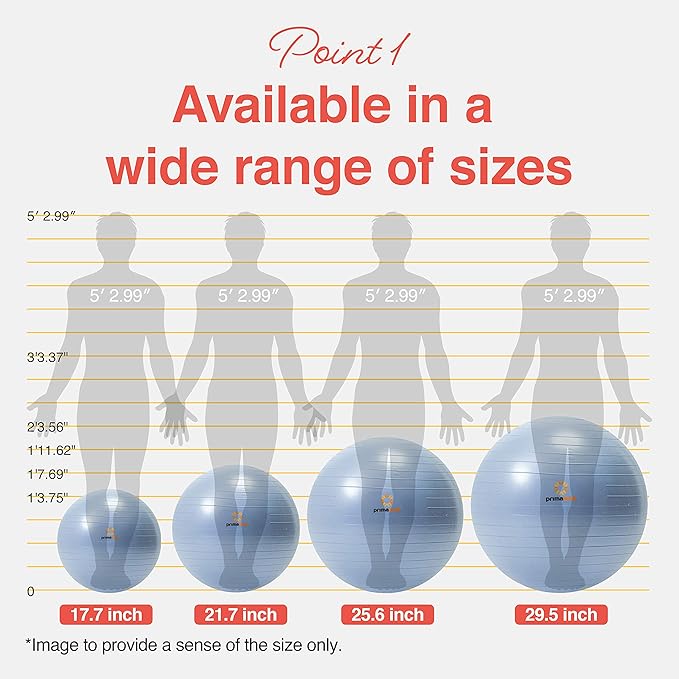 Exercise Ball for Balance Stability Fitness Workout Yoga Pilates at Home Office & Gym Birthing Ball for Pregnancy, Office Ball Chair