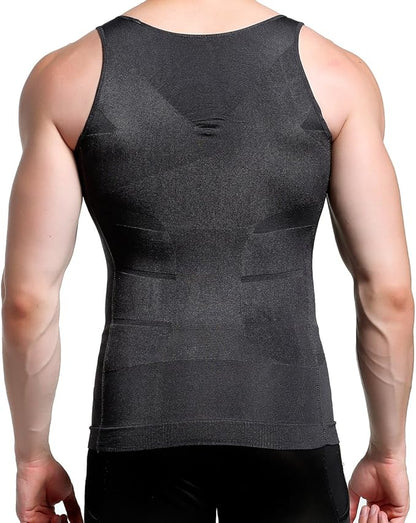 GKVK Mens Slimming Body Shaper Vest Shirt Abs Abdomen Slim