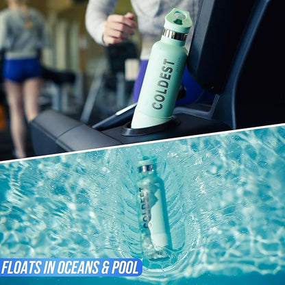 Coldest Insulated Water Bottle with Straw Lid - Stainless Steel Metal Insulated Bottle for Men & Women (Violet Nova, 40 oz)