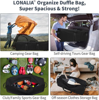 48 Inch Duffle Bag for Travel Camping - 165L Extra Large Heavy Duty Duffel Bag, Sport Equipment Storage Bag with 2 Sides Handles-Black