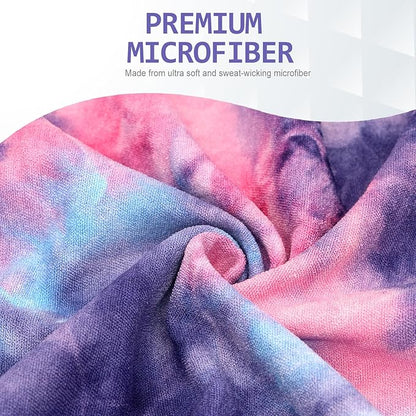 Eunzel 2 Pack Yoga Towel,Hot Yoga Mat Towel with Grip Dots Sweat Absorbent Non-Slip for Hot Yoga, Pilates and Workout 24" x72，Purple & Blue (2 Pack)