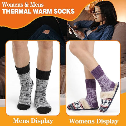 3 Pairs Warm Thermal Socks for Women & Men Winter Ski Thick Boot Insulated Socks for Cold Weather
