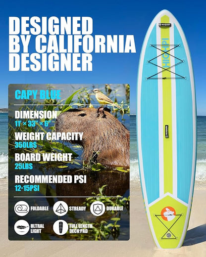Highpi Inflatable Stand Up Paddle Board for Youth and Adults – Wide Sup with Premium Accessories, Blow Up Paddleboard for Surfing, Fishing, Yoga & More