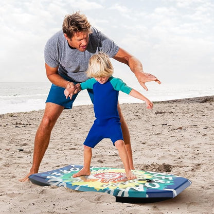 Goplus 41''/37''/33'' Lightweight Body Board for Beach, Surf Board with EPS Core, XPE Deck, HDPE Slick Bottom, Wrist Leash, Bodyboard for Kids Adults Surfing