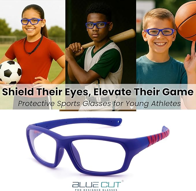 BLUE CUT Sports Protection Goggles, Anti-Fog Lenses Safety Glasses for Basketball, Pickleball and All Outdoor Sports
