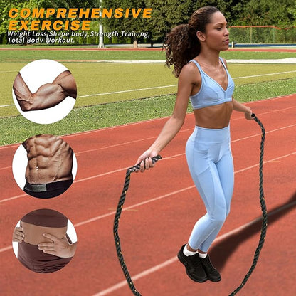 Jump Rope, Weighted Jump Rope for Men & Women, 2.2 lb 2.5 lb 2.8 lb 5.5 lb Heavy Exercise Jumpropes for Fitness Home Gym Workout Equipment for Improve Strength, Building Muscle, Power Training