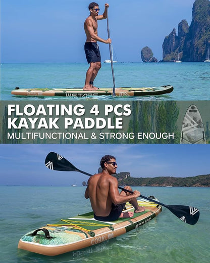11'6"x35" Inflatable Paddle Board, 450lbs Extra Wide Stand Up Sup Board for Adults, Blow Up Paddleboard Kayak Non-Slip Stable Deck Boat for Yoga Fishing Surf