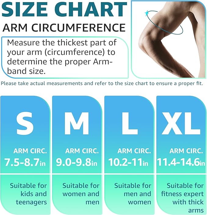 HiRui Running Armband Sleeve Universal Sports Armband Cell Phone Holder Armband for Exercise Workout, Compatible with iPhone 16/15/14/13/Plus/Pro Samsung Galaxy All Phones (L, Black)