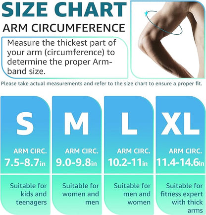 HiRui Running Armband Sleeve Universal Sports Armband Cell Phone Holder Armband for Exercise Workout, Compatible with iPhone 16/15/14/13/Plus/Pro Samsung Galaxy All Phones (L, Blue)