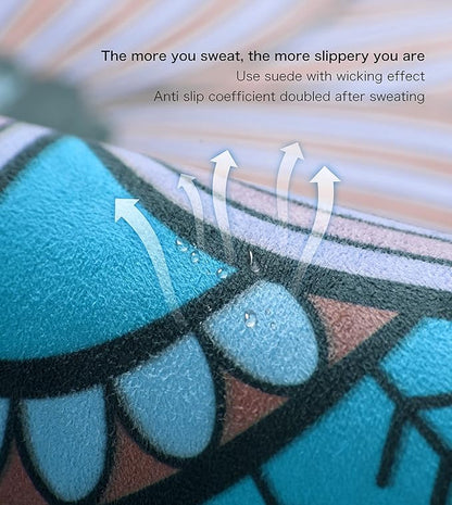 Knsbk Large Round Yoga Mat 4.6'X3.5mm for Exercise Premium Extra Thick, Ultra Comfortable, Non Slip, Meditation Mat