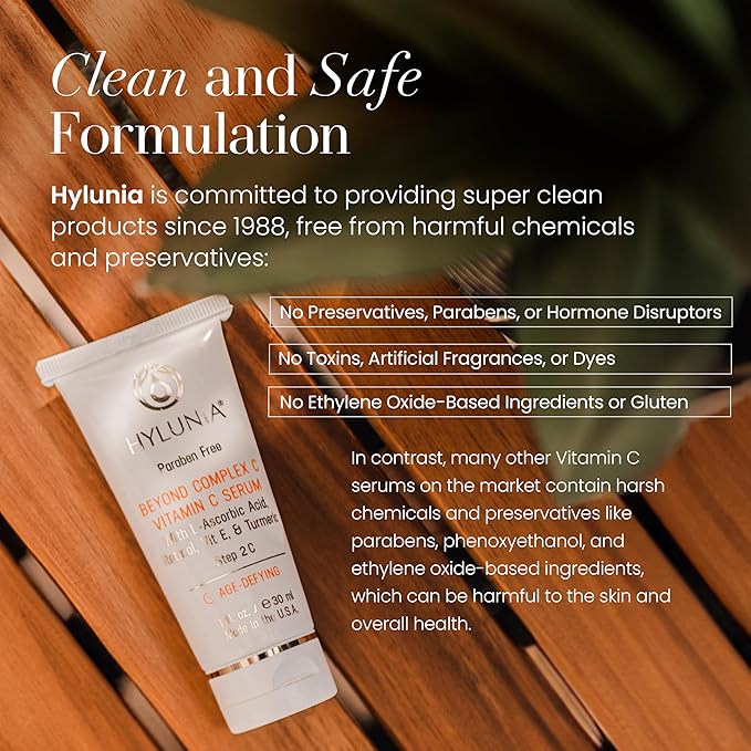 Hylunia Beyond Complex C Vitamin C Serum, 1.0 fl oz - Hydrating, Anti-Aging, Brightening & Nourishing with Hyaluronic Acid - Vegan, Clean & Cruelty-Free Skincare for Radiant Skin