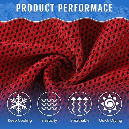 Hosuly 30 Pack Cooling Towels, 40"x12" Ice Breathable Soft Chilly Sweat Rag Microfiber Workout Rags for Gym Cooling Towels for Neck and Face for Yoga Golf Sport Running
