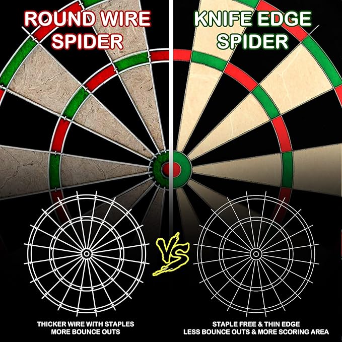 EVA Dartboard Surround Wall Protector, Sisal/Bristle Dartboard and 18g Steel Tip Darts Set Optional