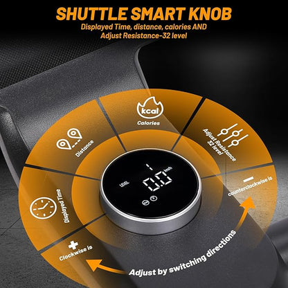 Stationary Bikes for Home,Electromagnetic Control Exercise Bike,Indoor Cycling Bike with Shuttle Smart Knob,Magnetic Resistance/Brake Pad, Low Noise with App, Upgraded Version Seat