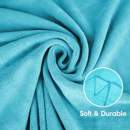 JML Microfiber Towels, Large Bath Towel Set 6 Pack, 27" x 55" - Extra Absorbent, Fast Drying, Multipurpose for Swimming, Fitness, Sport, Yoga, Purple/Grey/Light Blue