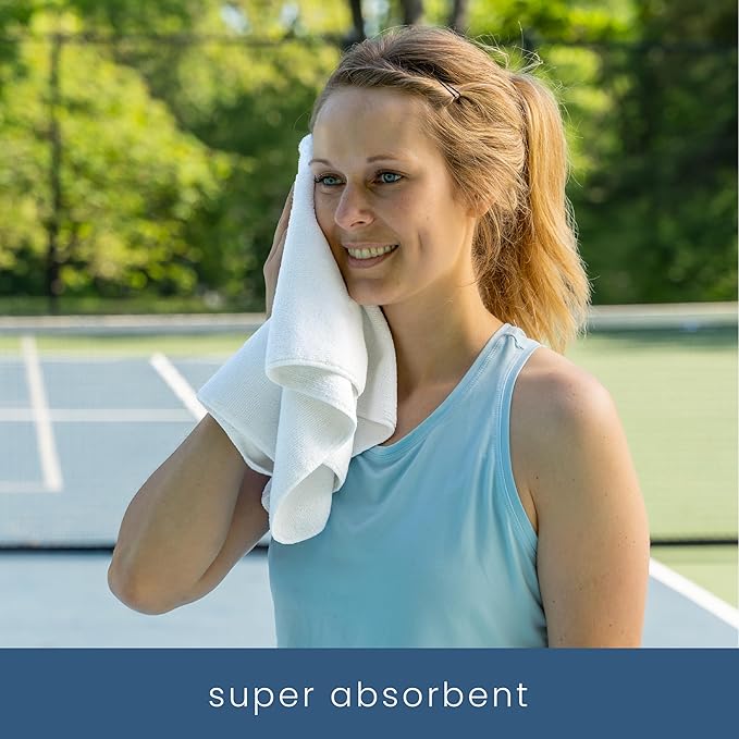 S&T INC. Microfiber Gym Towels, Yoga Towel for Home and Gym Bag, 16 Inch x 27 Inch, 6 Pack