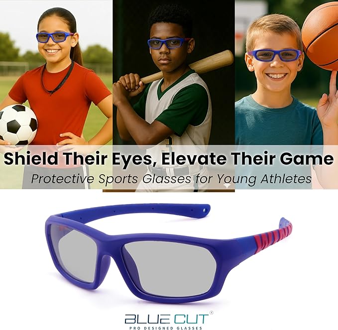 BLUE CUT Sports Protection Goggles, Photochromic Lenses Safety Glasses for Basketball, Pickleball and Outdoor Sports