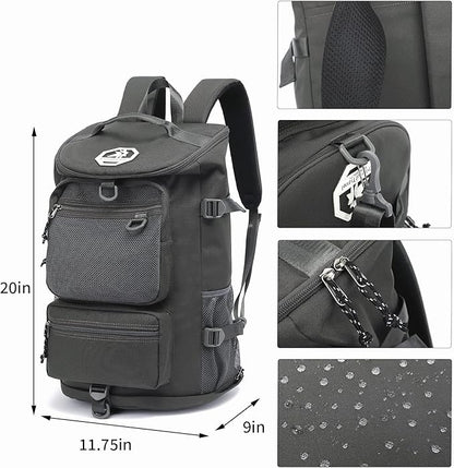 Kalesi Gym Duffle Bag Backpack 4-Way Waterproof with Shoes Compartment for travel Sport Hiking laptop (gray)