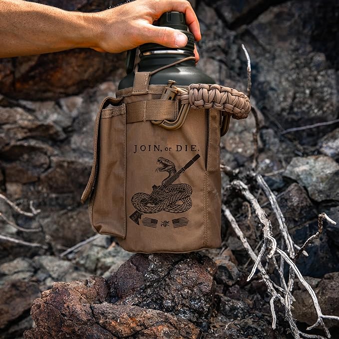 Iron InfideI Battle Bottle Sleeve - 64 oz and 32 oz Water Bottle Sleeve Only for Half Gallon 1L Steel Water Bottle | Rugged Cover with Molle for Versatile Design with Storage for Phone, Wallet & Keys