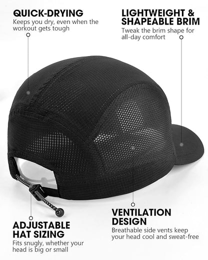 GXCROR Performance Baseball Cap for Men & Women - UPF 50+ Running Hat, Lightweight Quick-Dry Sports Hat for Golf, Hiking, Gym