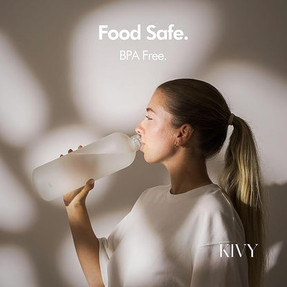 KIVY Large Water Bottle 50oz [Lightweight & Shatterproof] Fits Backpack & Cupholder for Travel, Sports, School - Dark Green water bottle no straw - 1.5 Liter water bottles - 50oz Water bottle