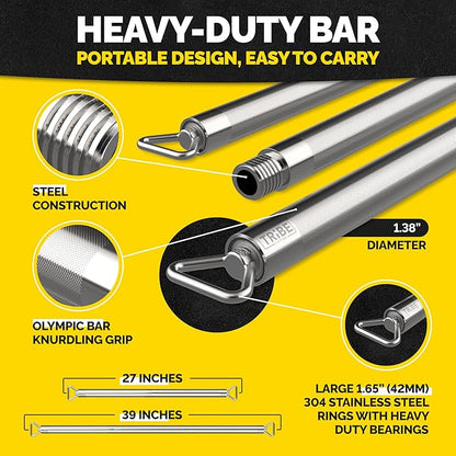 Long Resistance Bands for Working Out Men and Women - Set of 5 Pull-Up Bands, Rubber Handles and Door Anchor - Workout Bands Resistance for Men - Exercise Bands Resistance Bands Set