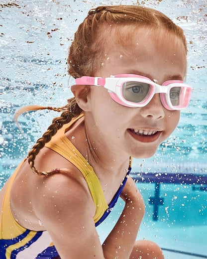 Kids Swim Goggles,Swimming Goggles for Kids 6-14, Anti-Fog UV Protection Pool Glasses for Boys Girls