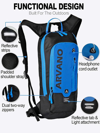 Hydration Backpack, Lightweight Hydration Pack with 2L Water Bladder, 6L Water Backpack for Men Women Cycling, Hiking, Mountain Biking, Skiing