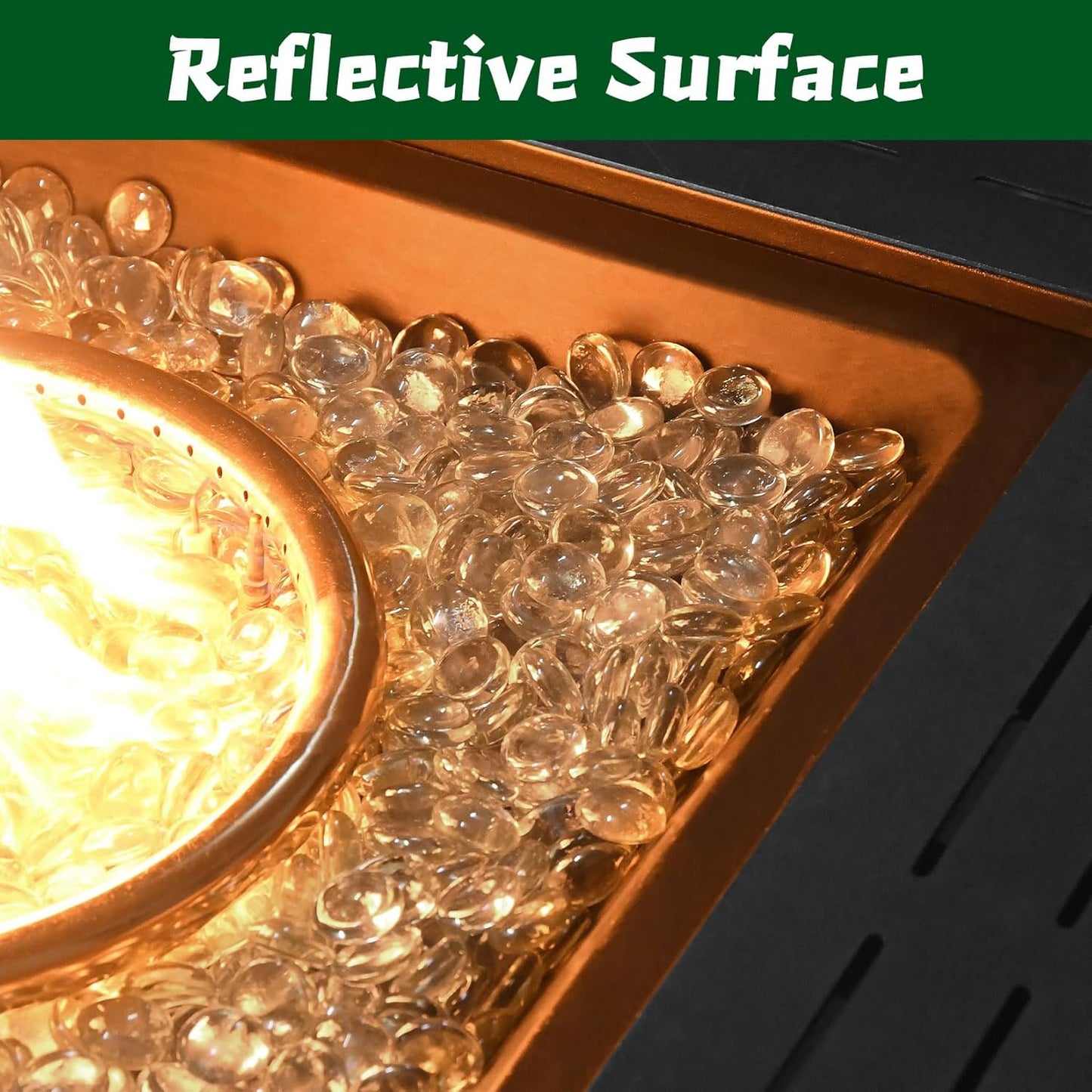 10 Pounds Firepit Glass, 3/4 Inch Glass Beads, Rocks for Fire Pit Table, Fireplace and Fire Bowl, Crystal Luster